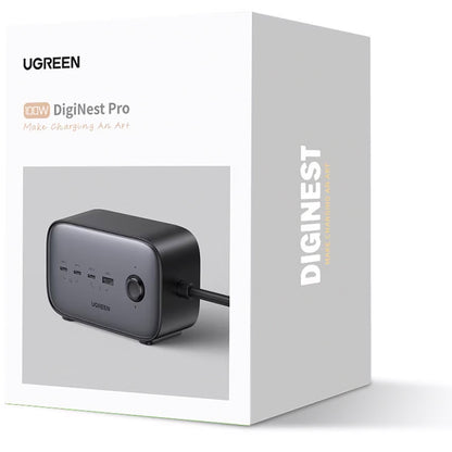 UGREEN CD270 forlengelseskabel, 2 x Schuko, Grå