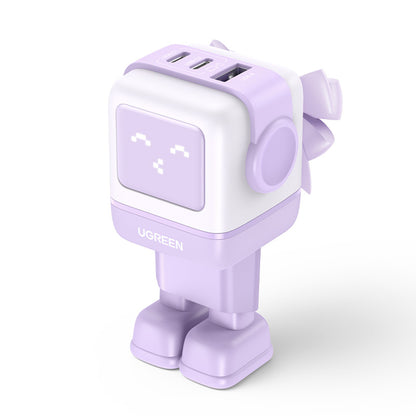 UGREEN CD361 Uno nettverkslader, 65W, 3.25A, 1 x USB-A - 2 x USB-C, Lilla