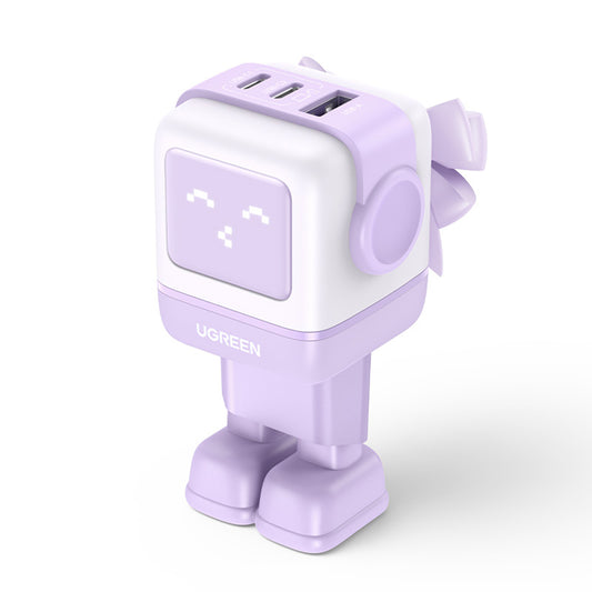 UGREEN CD361 Uno nettverkslader, 65W, 3.25A, 1 x USB-A - 2 x USB-C, Lilla