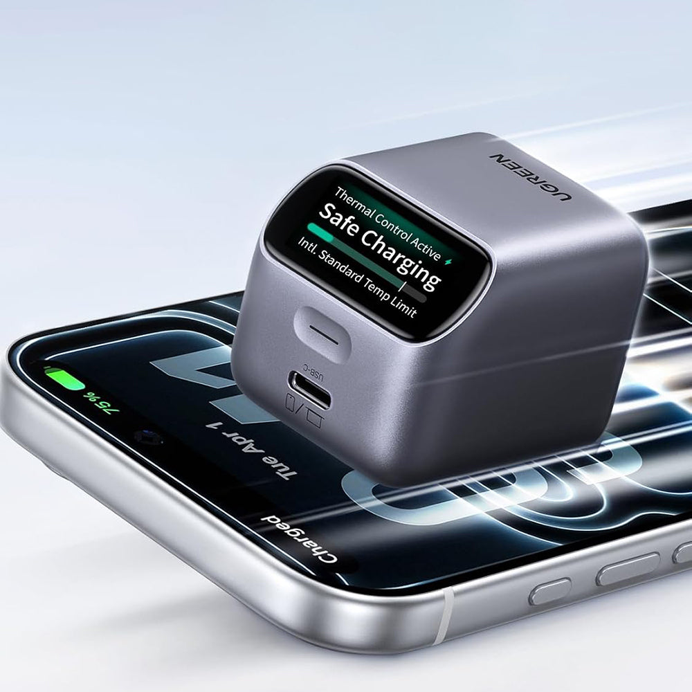 UGREEN Nexode Pro X740 (25419B) nettverkslader med display, 45 W, 3 A, 1 x USB-C, grå
