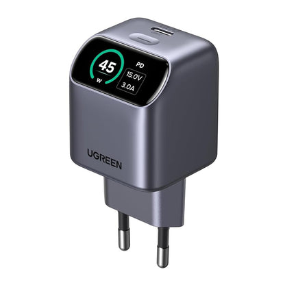 UGREEN Nexode Pro X740 (25419B) nettverkslader med display, 45 W, 3 A, 1 x USB-C, grå