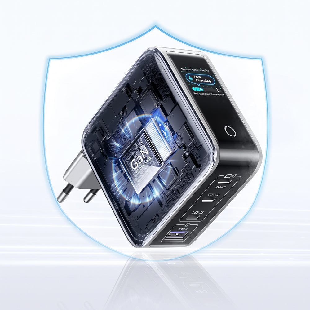 UGREEN Nexode Pro X772 (95942B) nettverkslader med display, 100 W, 5 A, 1 x USB-A – 3 x USB-C, grå