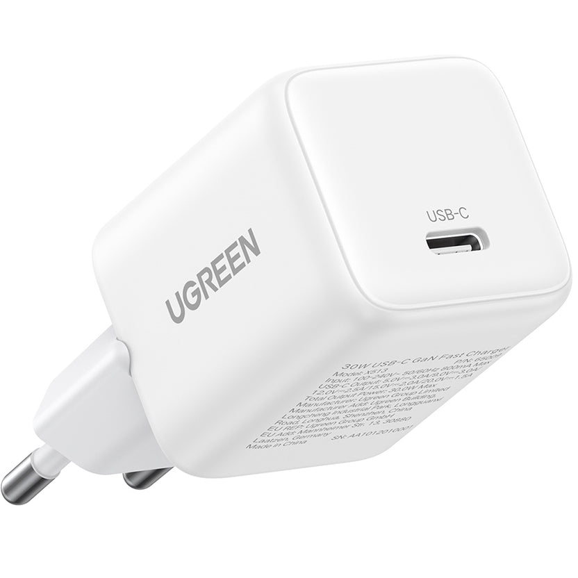 UGREEN X513 Nettlader, 30W, 3A, 1 x USB-C, Hvit