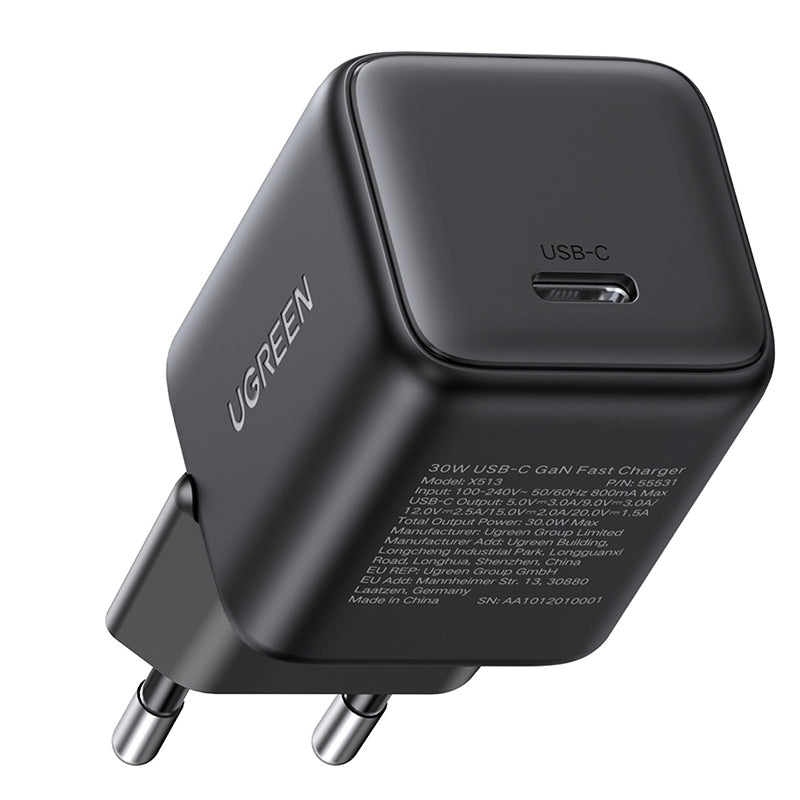 UGREEN X513 Nettlader, 30W, 3A, 1 x USB-C, Svart