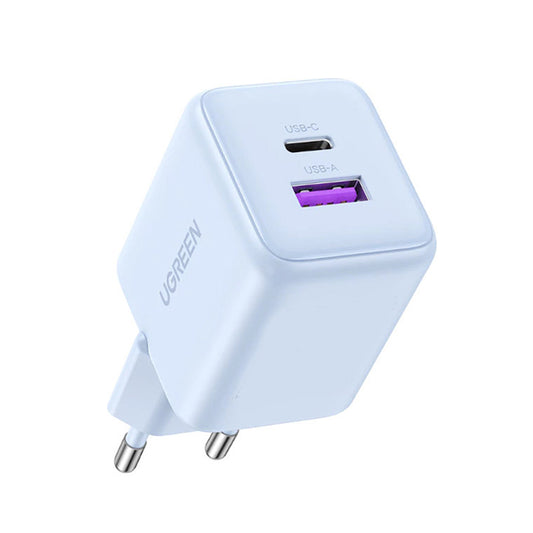 UGREEN X516 Nettlader, 30W, 3A, 1 x USB-A - 1 x USB-C, Blå