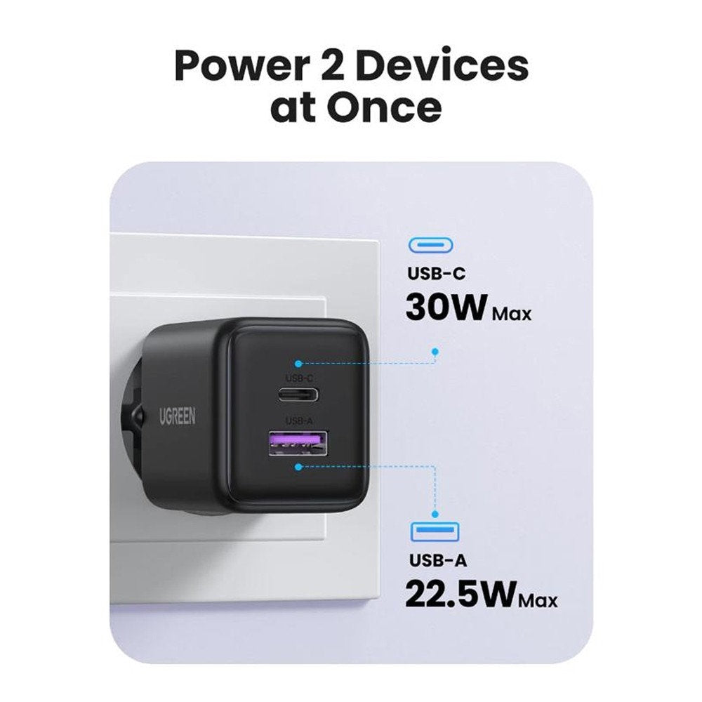 UGREEN X516 Nettlader, 30W, 3A, 1 x USB-A - 1 x USB-C, Rosa