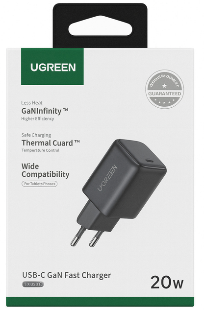 UGREEN X517 Nettlader, 25W, 3A, 1 x USB-C, Svart