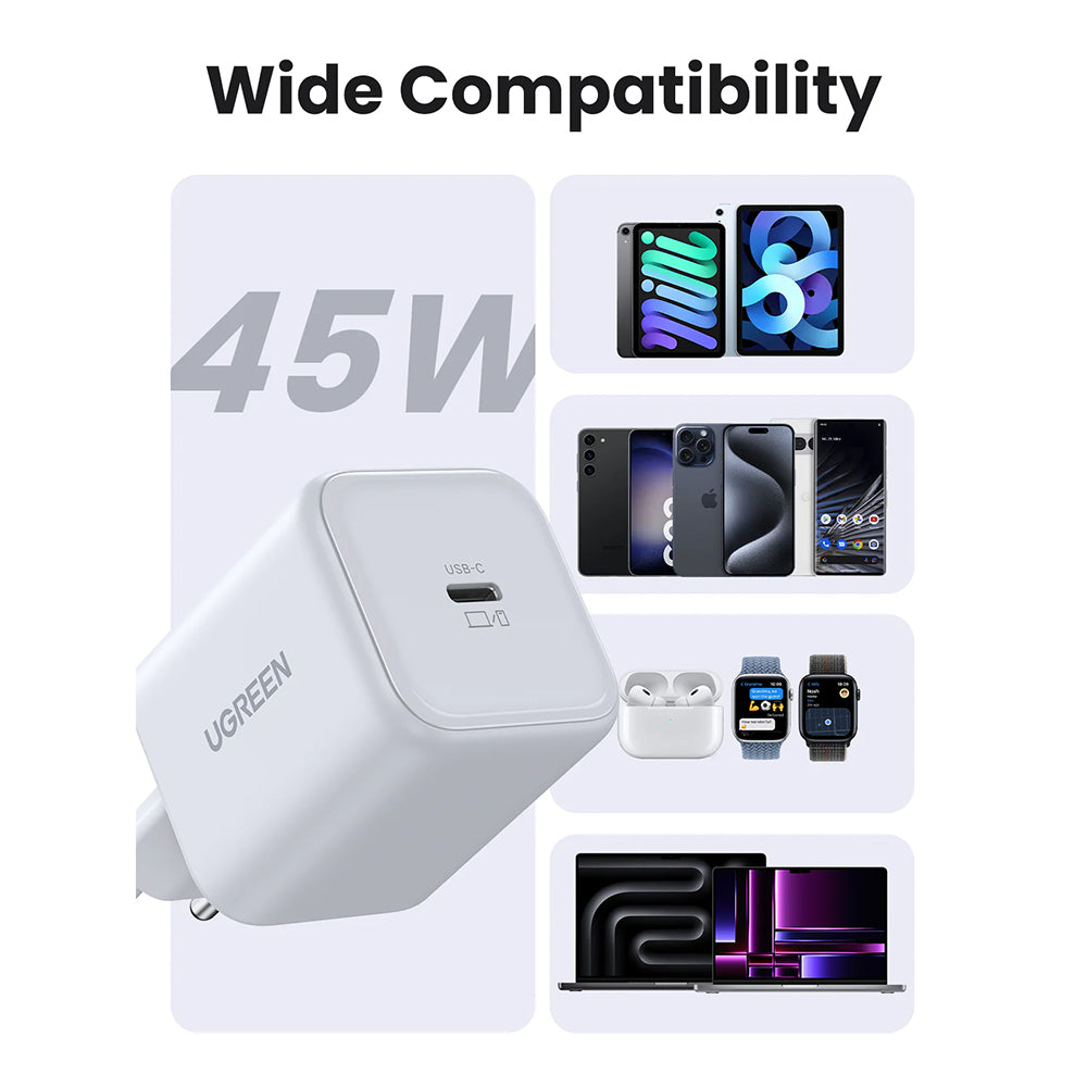 UGREEN X524 nettadapter (65052), 45W, 3A, 1 x USB-C, svart
