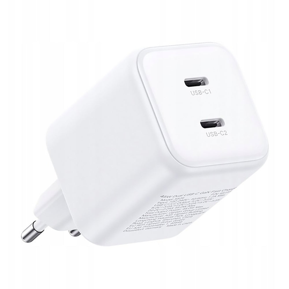 UGREEN X526 nettadapter (65154), 45W, 3A, 2 x USB-C, hvit