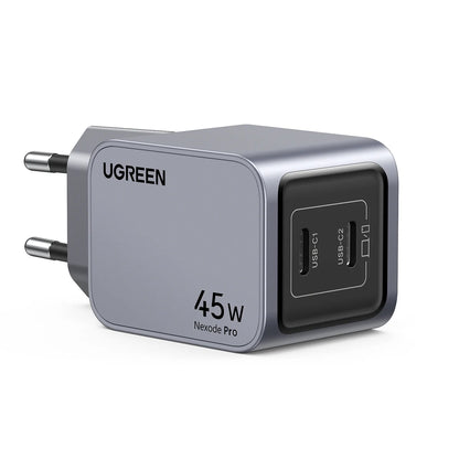 Nettverkslader UGREEN X707 Nexode Pro, 45W, 3A, 2 x USB-C, grå 