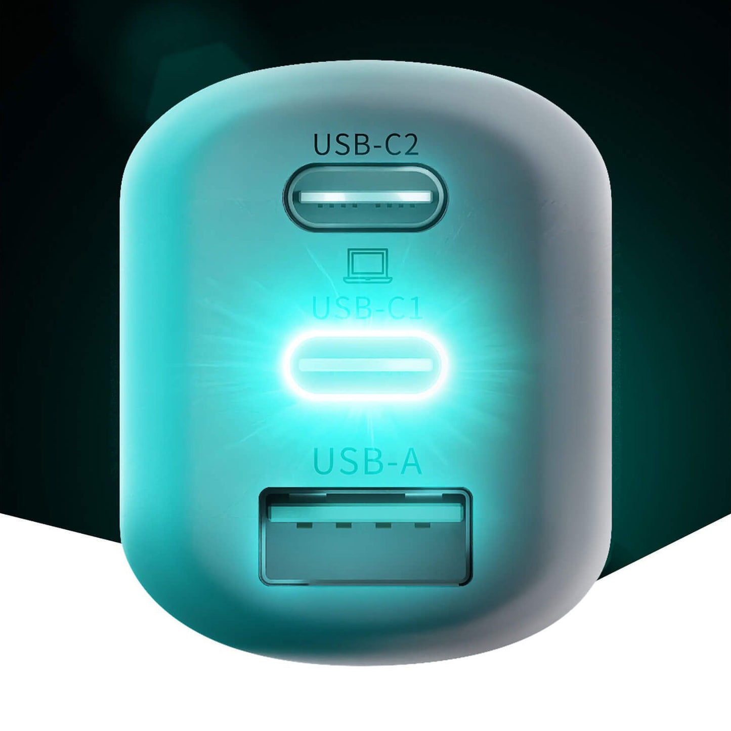 3MK HyperCharger nettadapter, 65W, 5A, 1 x USB-A - 2 x USB-C, hvit