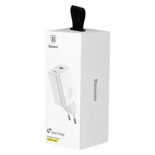 Baseus Nettlader, 24W, 3A, 1 x USB-A, Hvit CCALL-BX02
