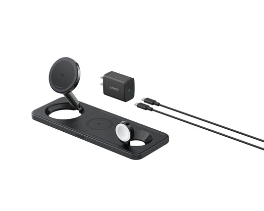 Trådløs Nettlader Anker MagGo 3in1, 15W, 1.67A, Svart B25M1311