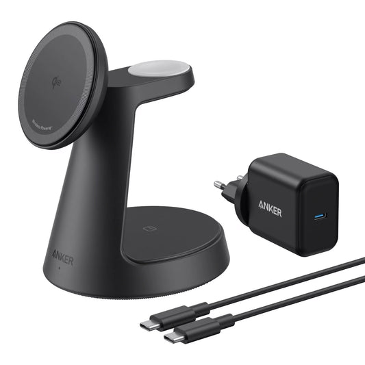 Anker MagGo 3in1 trådløs nettverkslader, 15W, 1.67A, Svart B25M4G11