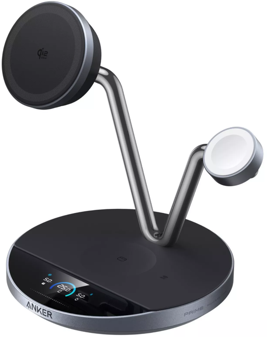 Trådløs Nettlader Anker Prime MagGo AirCool 3in1, 25W, Svart B25X7G11
