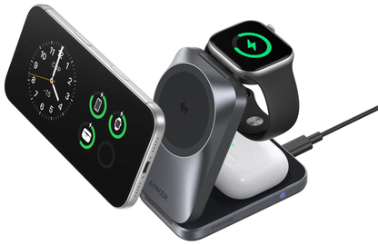 Anker Prime MagGo 3i1 trådløs nettladder, 25W, svart A25N1
