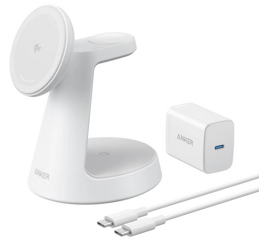 Anker MagGo 3i1 trådløs nettverkslader, 15W, 1,67A, hvit B25M4G21