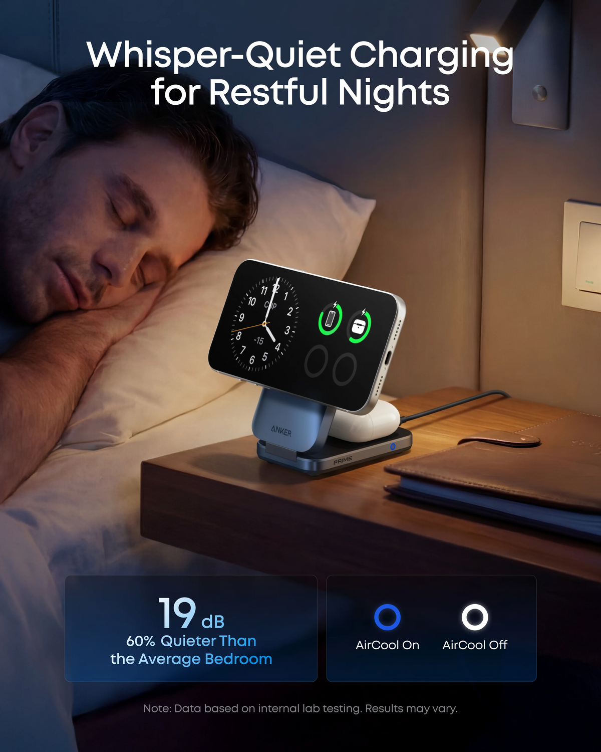 Anker Prime MagGo 3i1 trådløs nettladder, 25W, svart A25N1