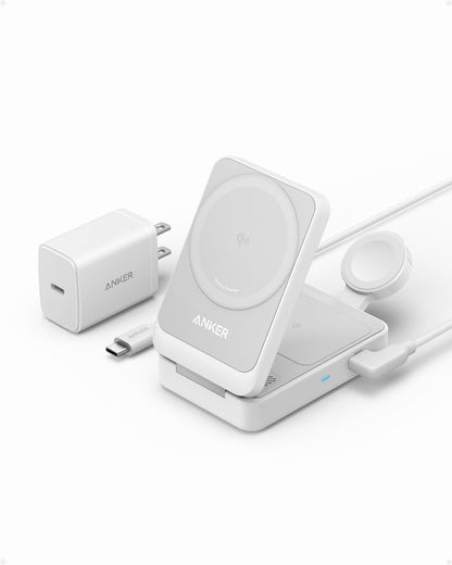 Anker MagGo 3in1 trådløs nettverkslader, 15W, 1.67A, Hvit B2557321