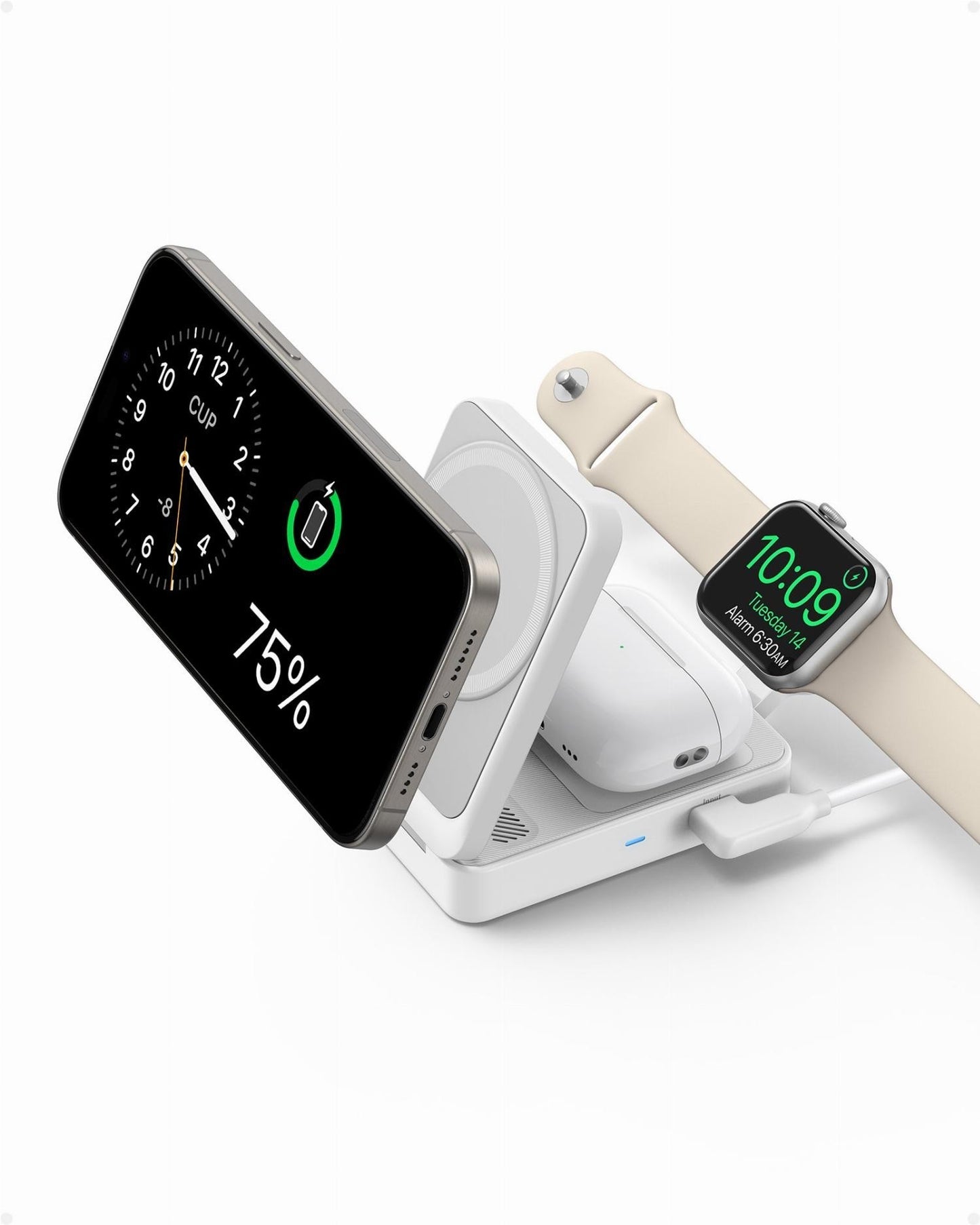 Anker MagGo 3in1 trådløs nettverkslader, 15W, 1.67A, Hvit B2557321
