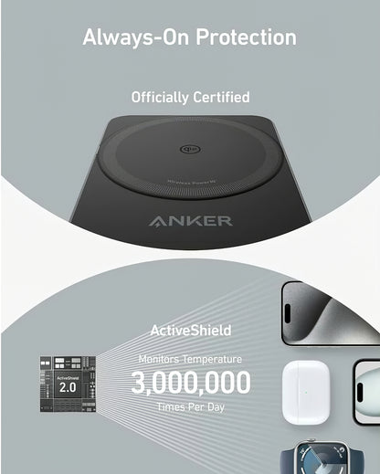 Anker MagGo 3in1 trådløs nettverkslader, 15W, 1.67A, Svart B2557311