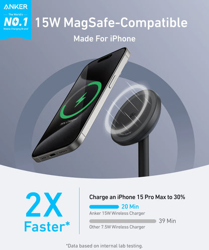Anker MagGo Stand trådløs nettverkslader, 15W, 1.67A, Svart A25X1H11
