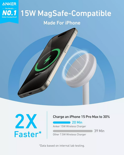 Anker MagGo Stand trådløs nettverkslader, 15W, 1.67A, Hvit A25X1H21