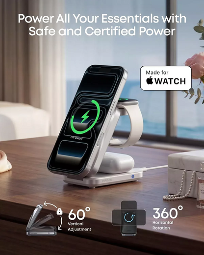 Trådløs nettladere Anker Prime MagGo 3i1, 25W, hvit B25N1G21