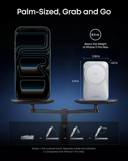 Trådløs nettladere Anker Prime MagGo 3i1, 25W, hvit B25N1G21