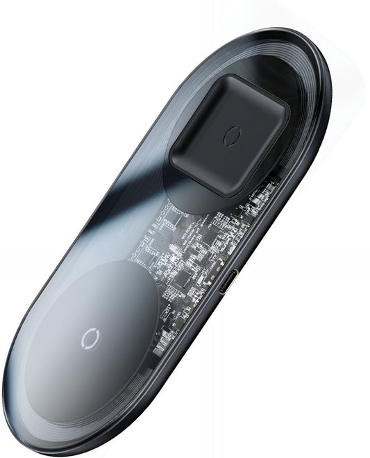 Trådløs Nettverkslader Baseus Simple 2in1, 15W, 1.67A, Transparent WXJK-A01