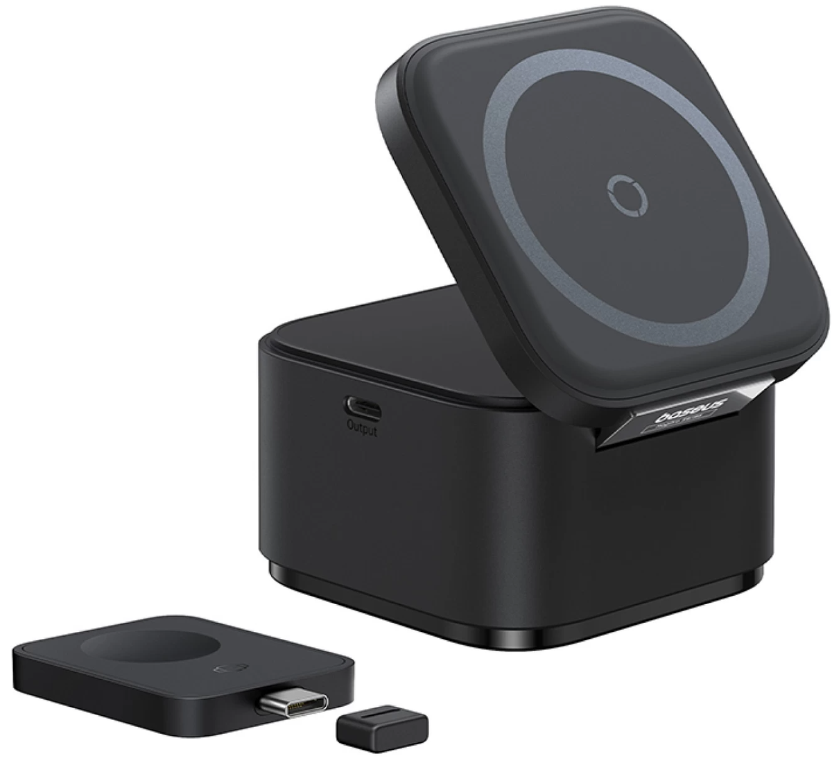 Baseus MagPro 3-i-1 trådløs USB-C-lader, 25 W, 1 x USB-C, svart P10264100123-01