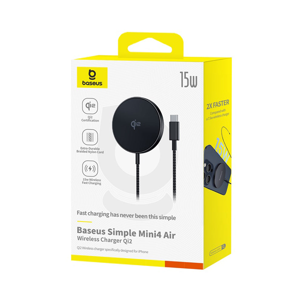 Trådløs Nettverkslader Baseus Simple Mini4 Air, 15W, 1.67A, Svart P10278200111-00