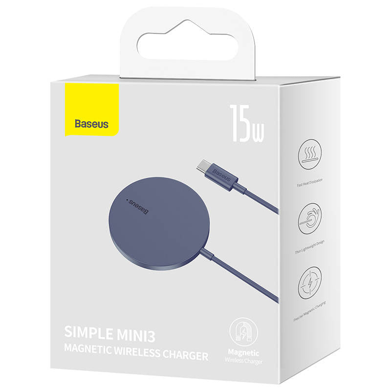 Trådløs Nettverkslader Baseus Simple Mini3, 15W, 1.67A, Lilla CCJJ040205