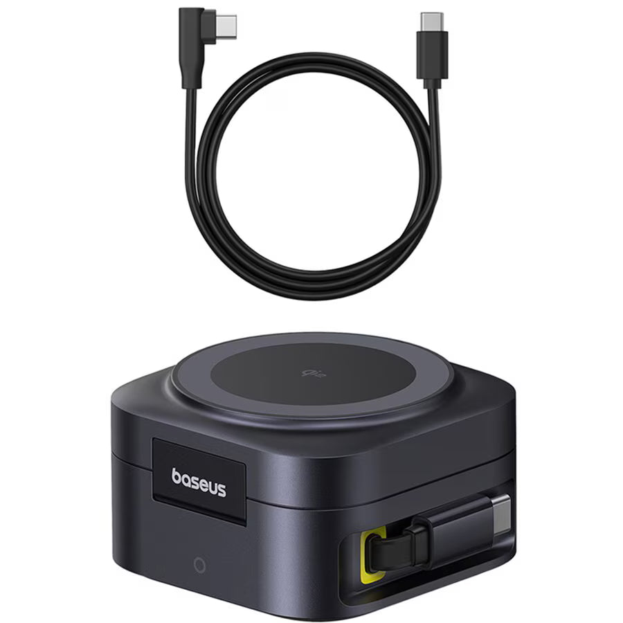 Baseus PicoGo 2in1 trådløs nettverkslader, 67W, 3A, 1 x USB-C, Svart P10276800123-00