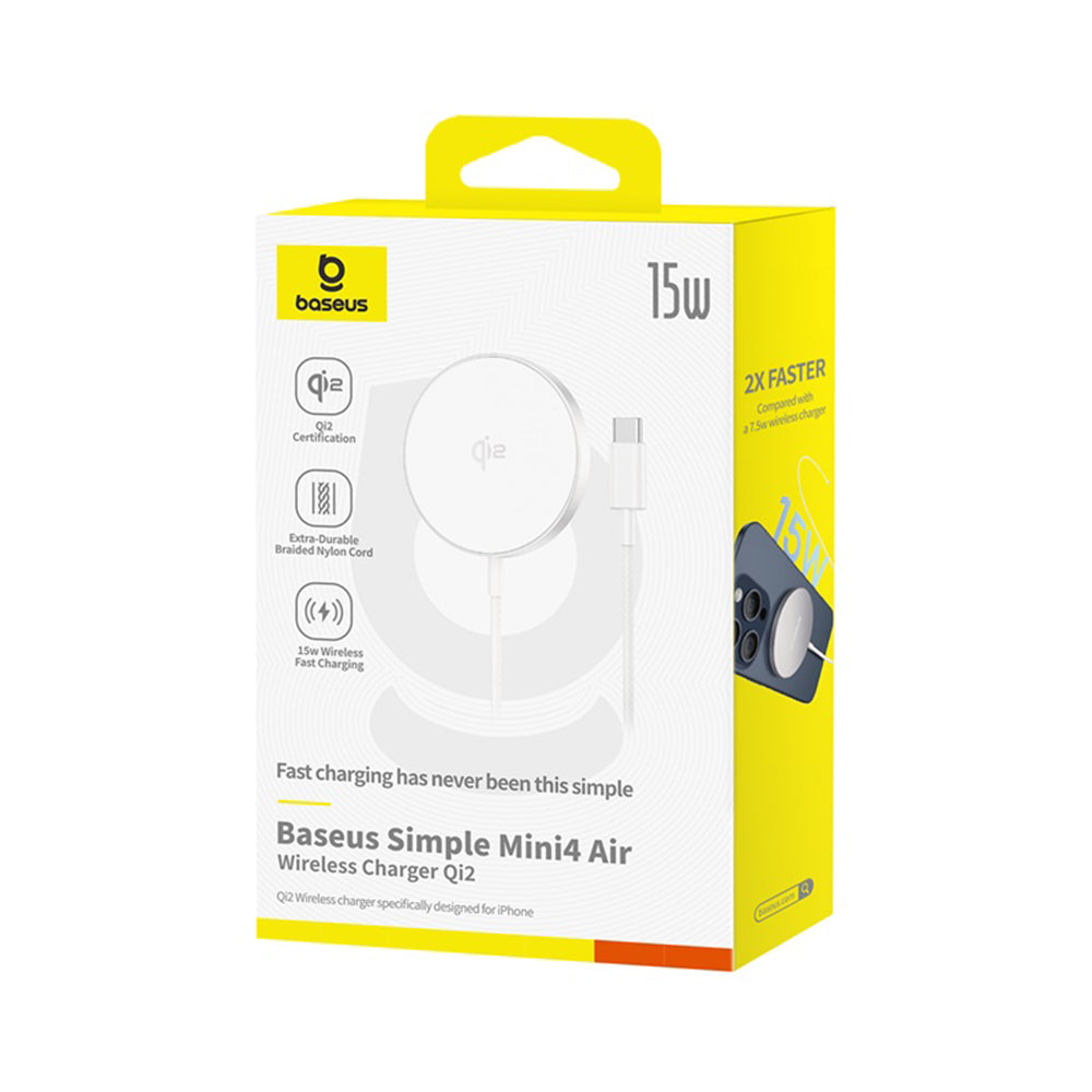 Baseus Simple Mini4 Air trådløs nettverkslader, 15W, 1.67A, Sølv P10278200S11-00