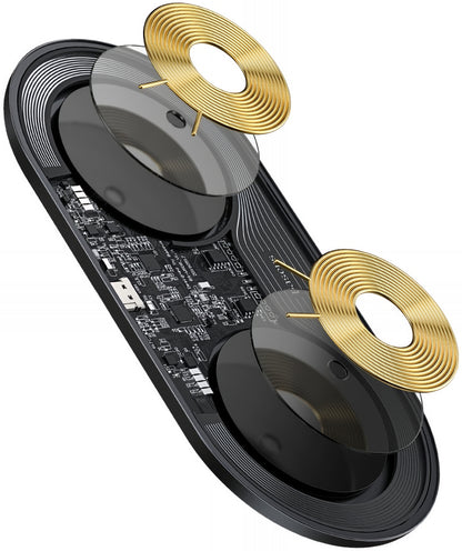 Trådløs Nettverkslader Baseus Simple 2in1, 15W, 1.67A, Transparent WXJK-A01