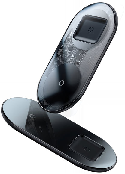 Trådløs Nettverkslader Baseus Simple 2in1, 15W, 1.67A, Transparent WXJK-A01