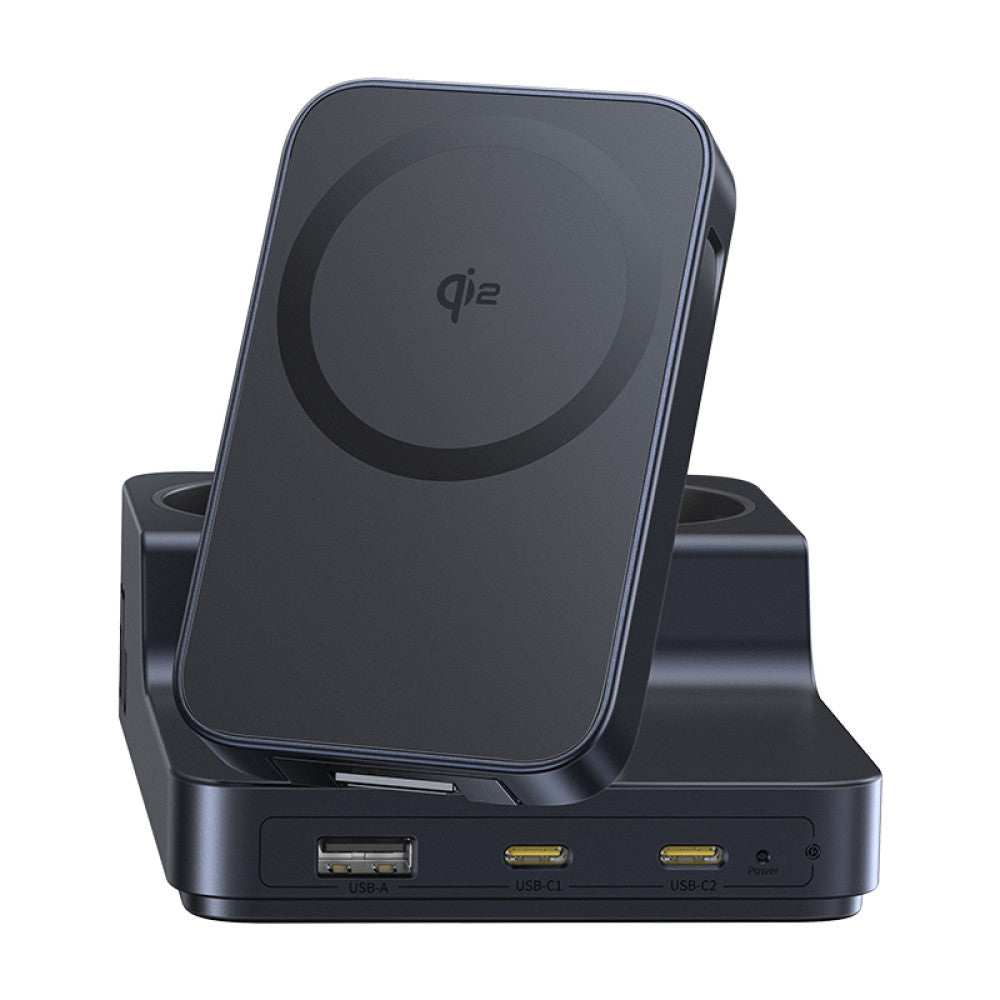 Baseus Nomos ND11 QI 6in1 ladestasjon, 67W, 3.35A, 1 x USB-A - 2 x USB-C - 2 x Schuko, Svart P80015804213-00