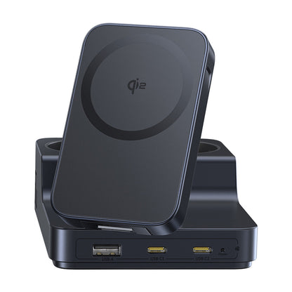 Baseus Nomos ND11 QI 6in1 ladestasjon, 67W, 3.35A, 1 x USB-A - 2 x USB-C - 2 x Schuko, Svart P80015804213-00