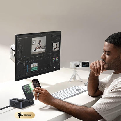 Baseus Nomos ND11 QI 6in1 ladestasjon, 67W, 3.35A, 1 x USB-A - 2 x USB-C - 2 x Schuko, Svart P80015804213-00