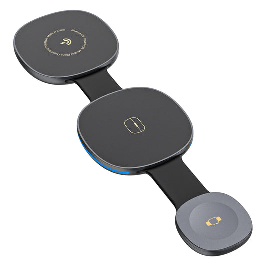 Trådløs Nettverkslader Dudao A11S 3in1, 15W, Svart