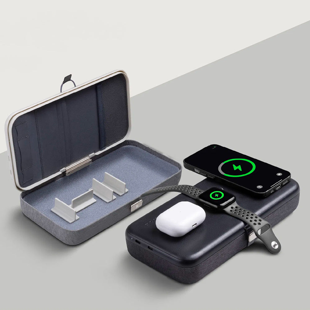 Trådløs Nettverkslader Edizard PowerCube 3in1, 65W, 3.25A, 1 x USB-C, Grå