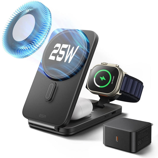 ESR CryoBoost 3in1 trådløs nettverkslader, 25W, Svart