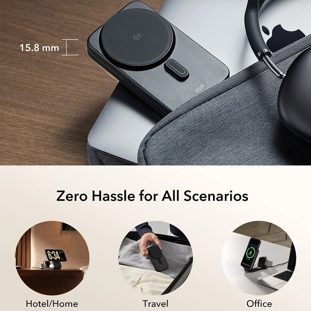 ESR CryoBoost 3in1 trådløs nettverkslader, 25W, Svart