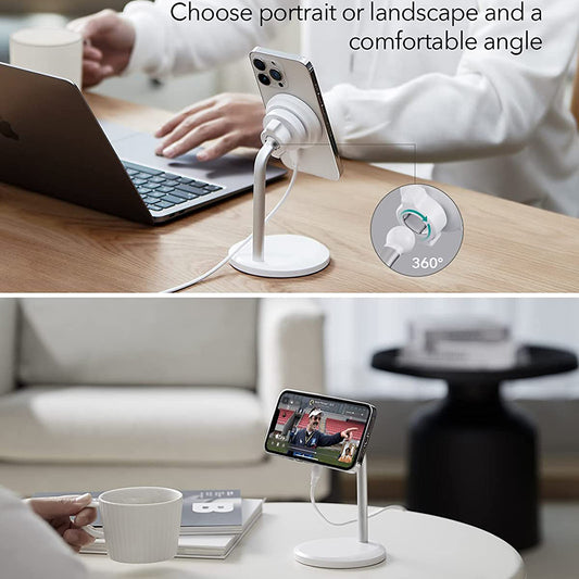 Trådløs Nettverkslader ESR HaloLock Shift, 15W, 1.67A, Hvit