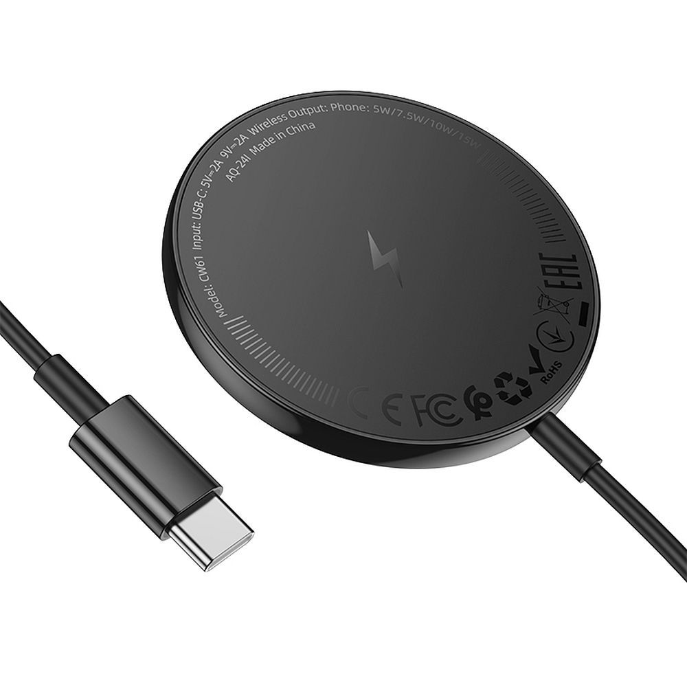 Trådløs Nettverkslader HOCO CW61, 15W, 1.67A, Svart