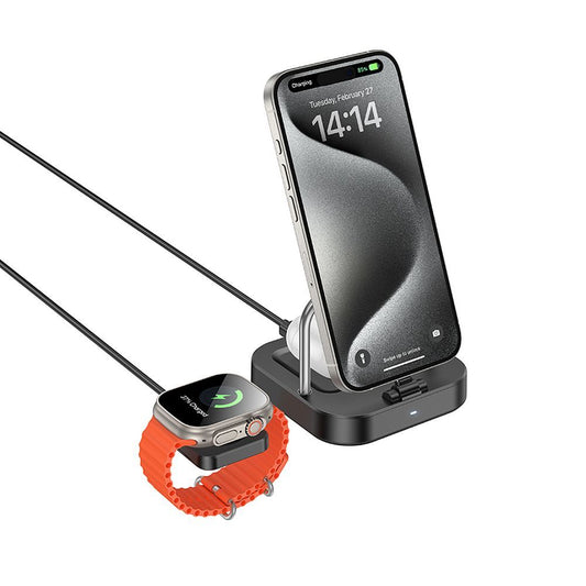 Trådløs Nettverkslader HOCO CQ16A 3in1, 15W, 1.67A, Svart