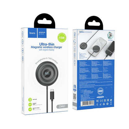 Trådløs Nettverkslader HOCO CW61, 15W, 1.67A, Svart