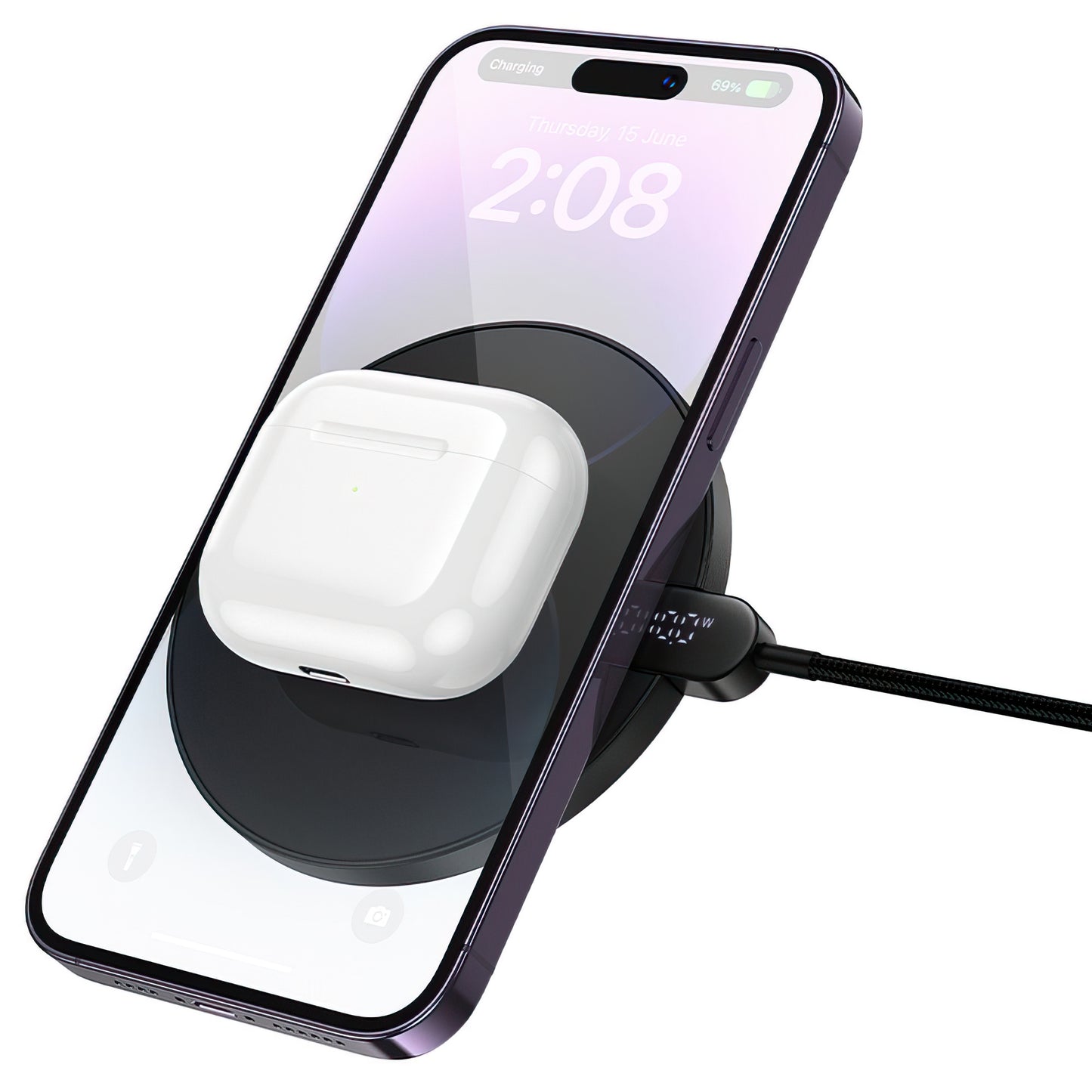 Trådløs Nettverkslader HOCO CW62, 15W, 1.67A, Svart