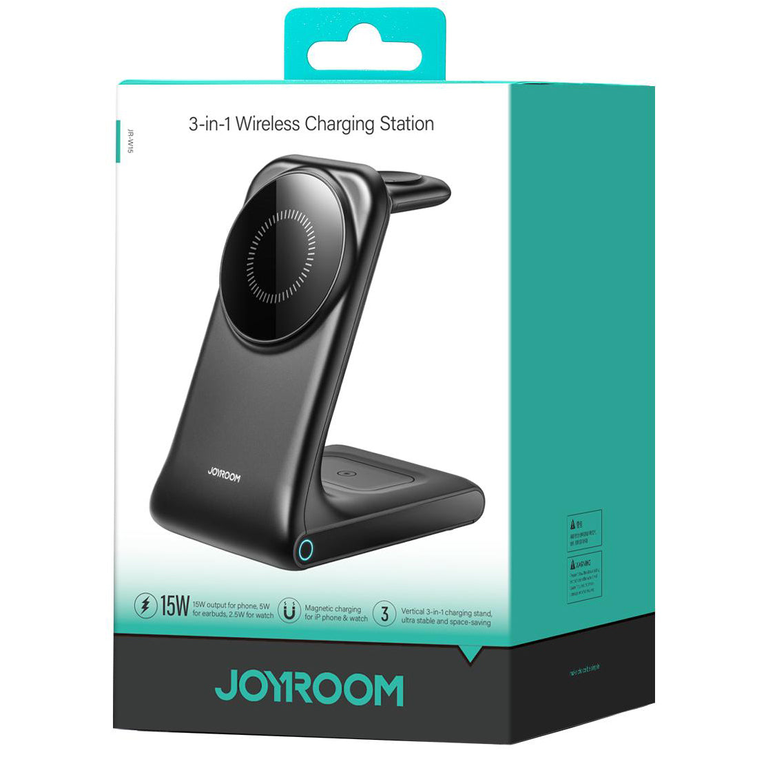 Trådløs Nettverkslader Joyroom JR-W15 3in1, 15W, 1.67A, Svart